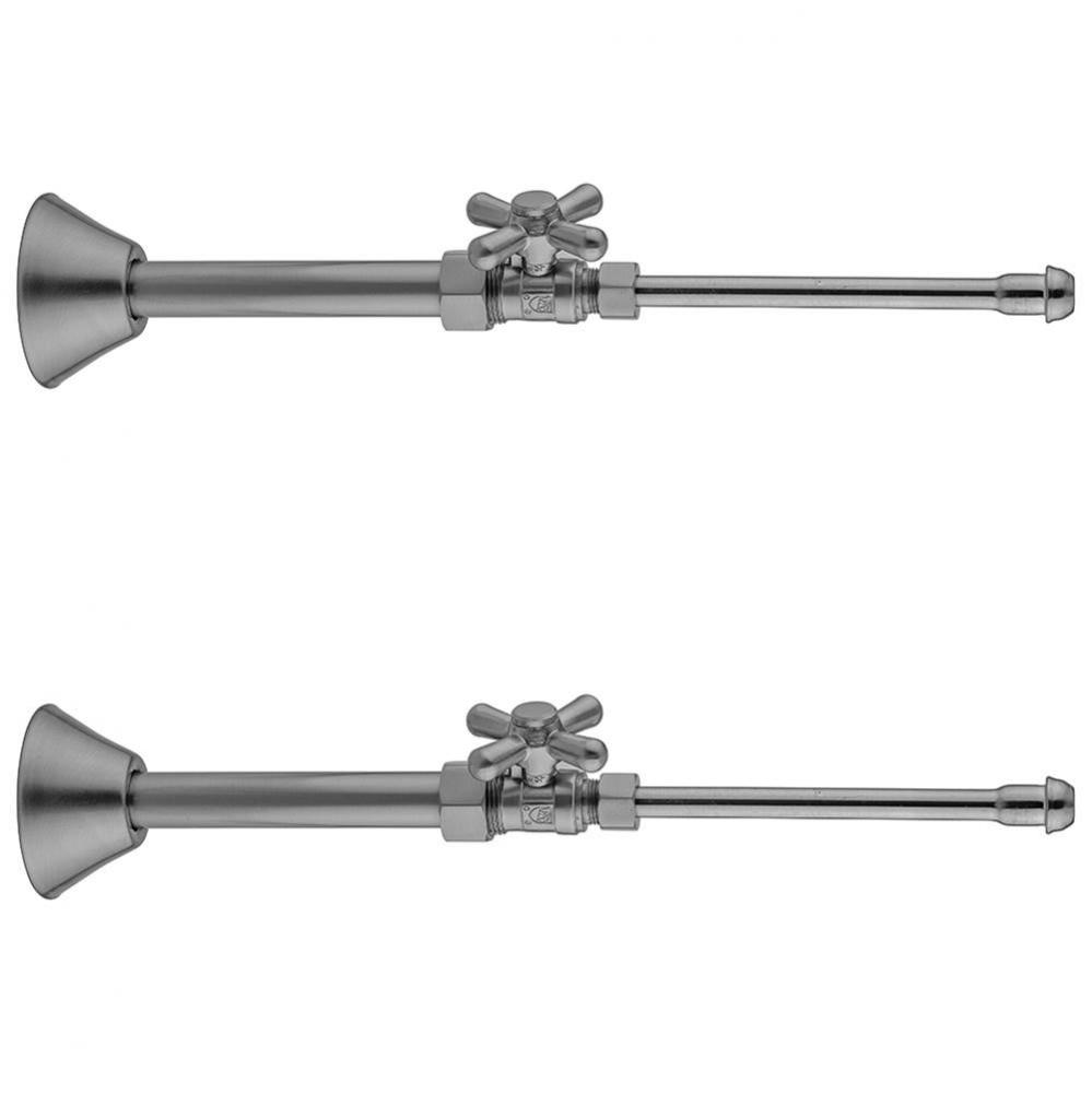 Quarter Turn Straight Pattern 5/8'' O.D. Compression (Fits 1/2'' Copper) x 3/8