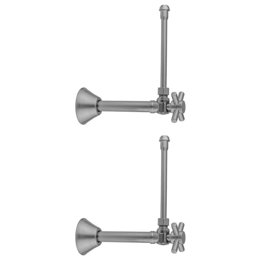 Quarter Turn Angle Pattern 1/2'' Copper (Sweat Fit) x 3/8'' O.D. Faucet Supply