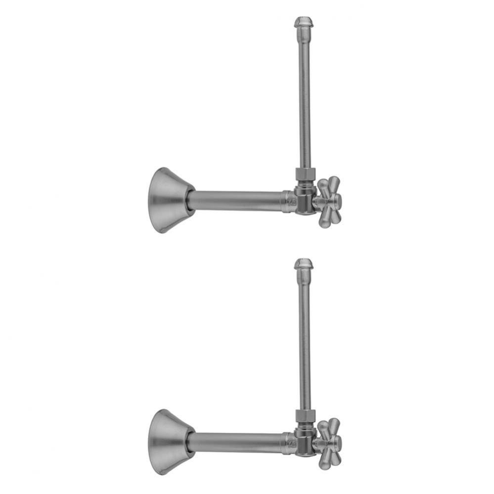 Quarter Turn Angle Pattern 1/2'' Copper (Sweat Fit) x 3/8'' O.D. Faucet Supply