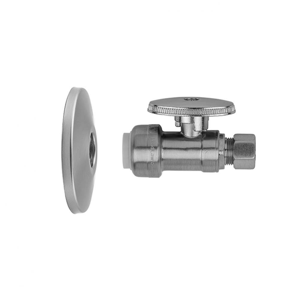 Quarter Turn Straight Pattern 1/2'' Push Fit x 3/8'' O.D. Supply Valve with Es