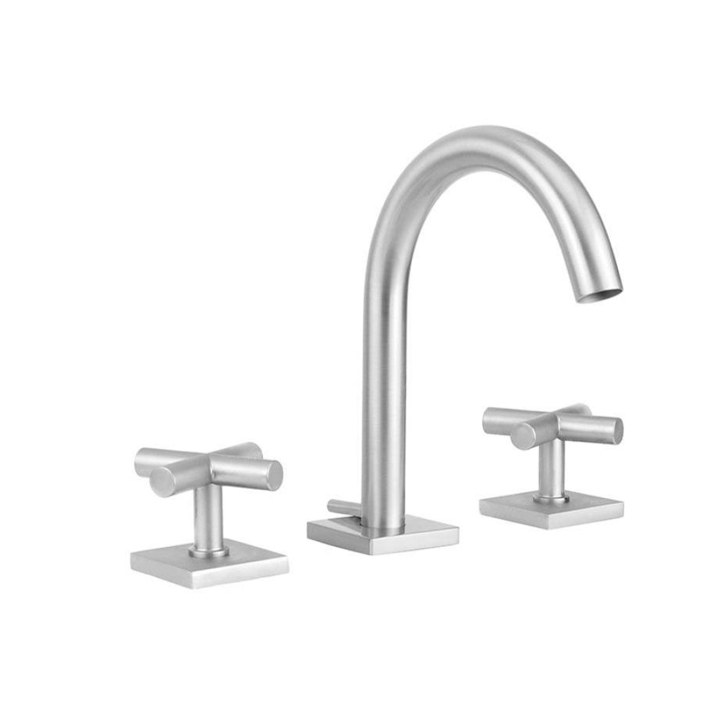 Uptown Contempo Slim Faucet with Square Escutcheons & Contempo Slim Cross Handles