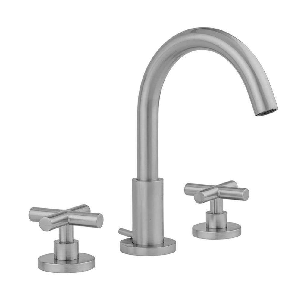 Uptown Contempo Faucet with Round Escutcheons & Contempo Hub Base Cross Handles- 0.5 GPM