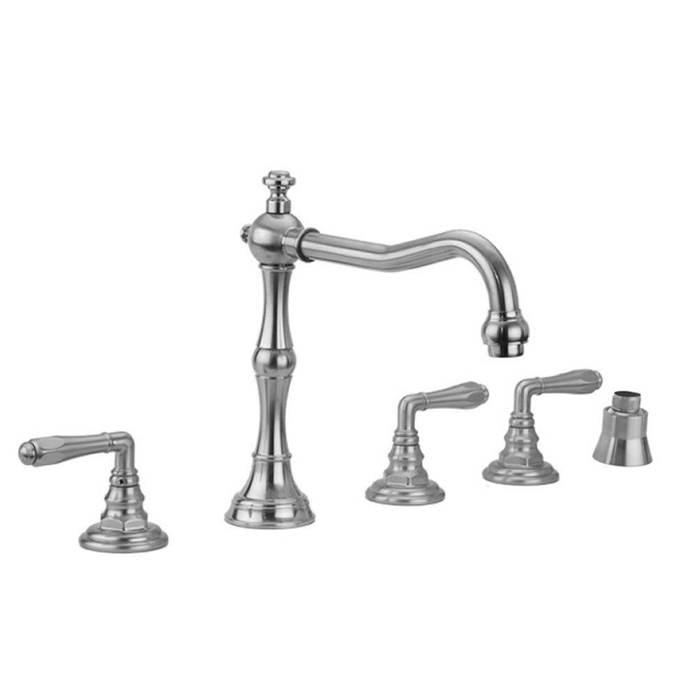 Roaring 20's Roman Tub Set with Smooth Lever Handles and Straight Handshower