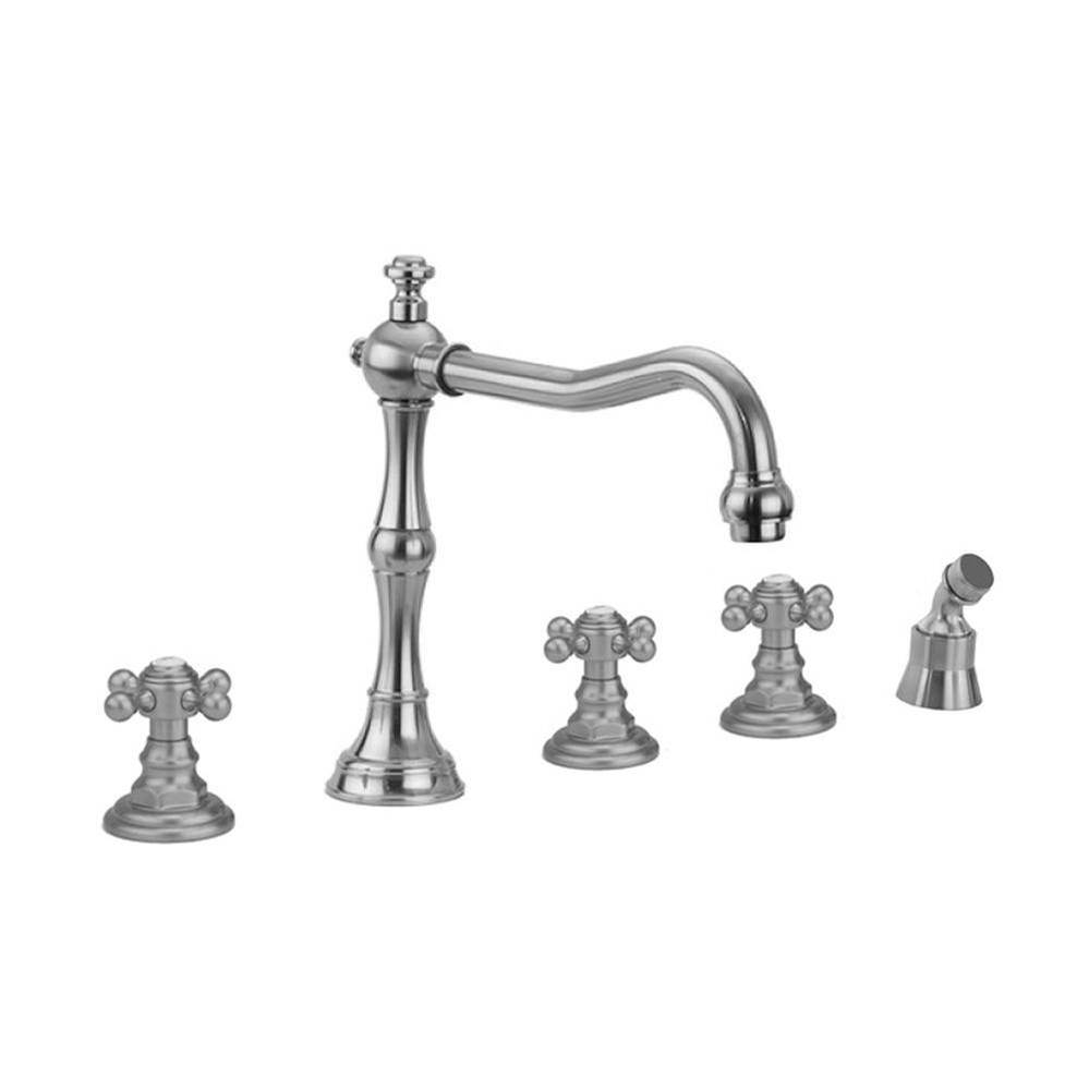 Roaring 20's Roman Tub Set with Ball Cross Handles and Angled Handshower