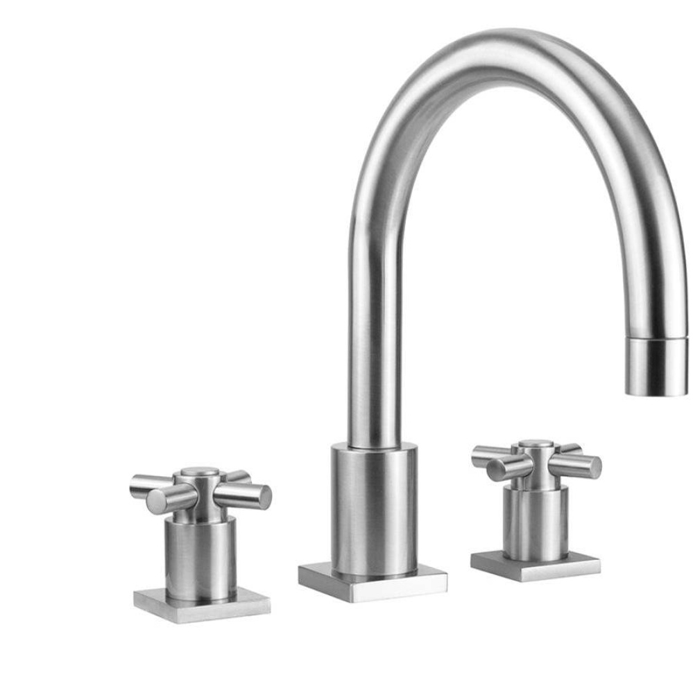 Contempo Uptown Roman Tub Set with Contempo High Cross Handles - Square Escutcheons