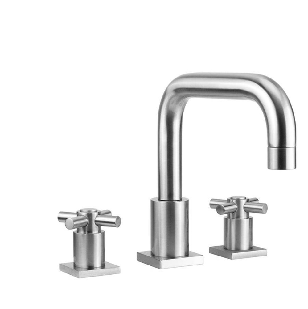 Contempo Downtown Roman Tub Set with Contempo Cross Handles and Square Escutcheons