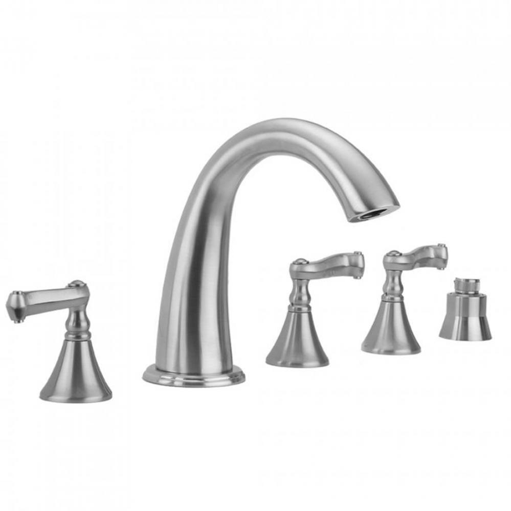 Cranford Roman Tub Set with Ribbon Handles and Straight Handshower Mount