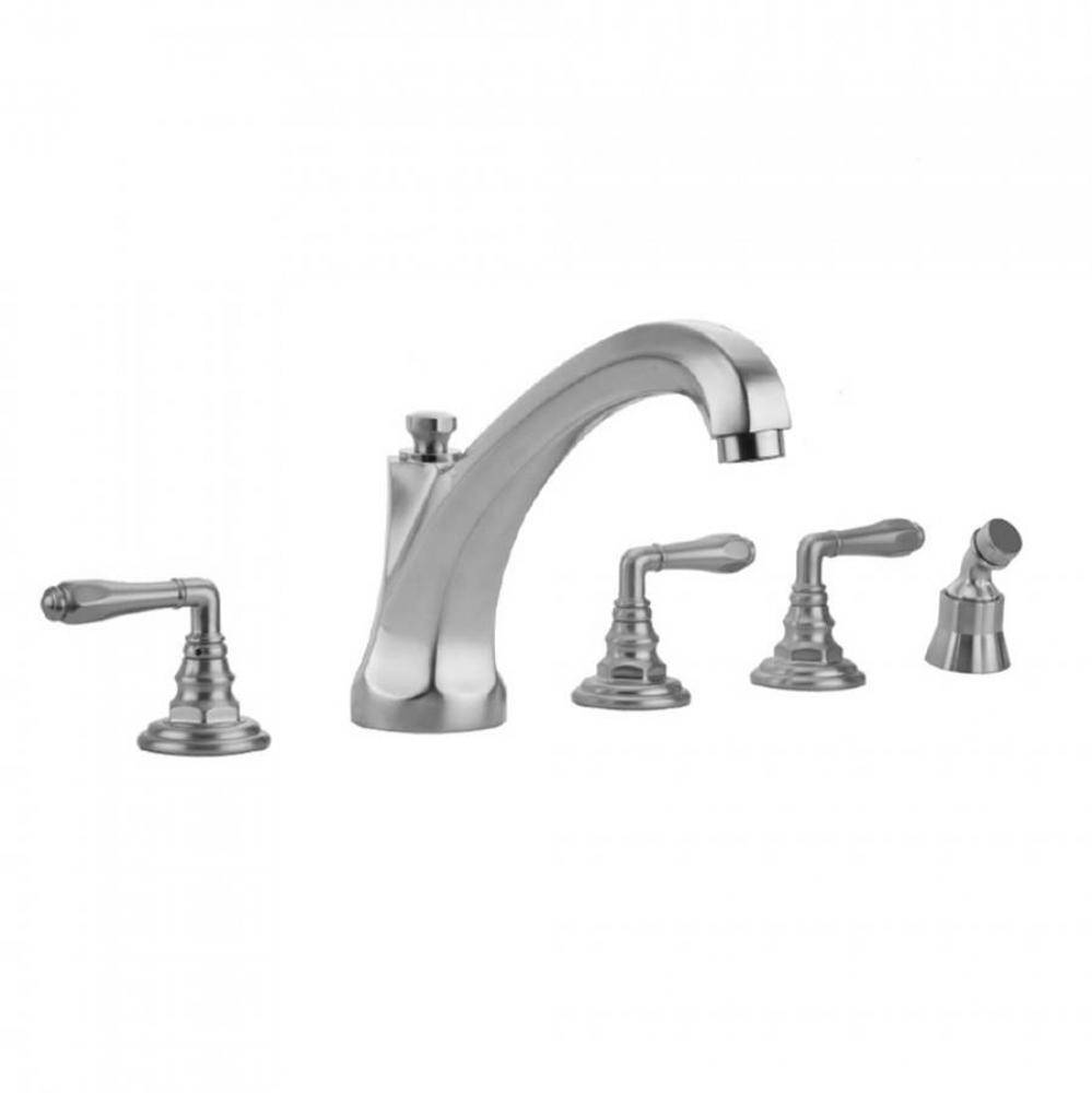 Westfield Roman Tub Set with High Spout and Smooth Lever Handles and Angled Handshower Mount
