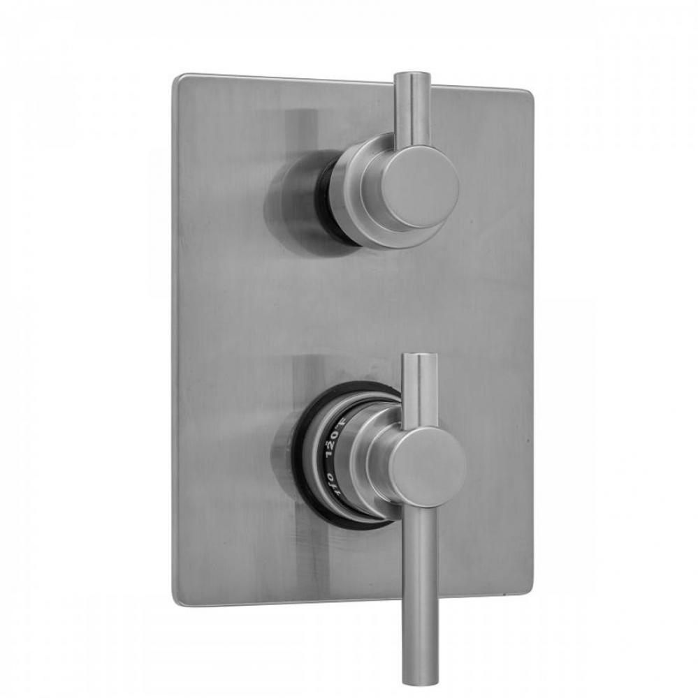 Rectangle Plate with Contempo Peg Lever Thermostatic Valve with Contempo Short Peg Built-in 2-Way