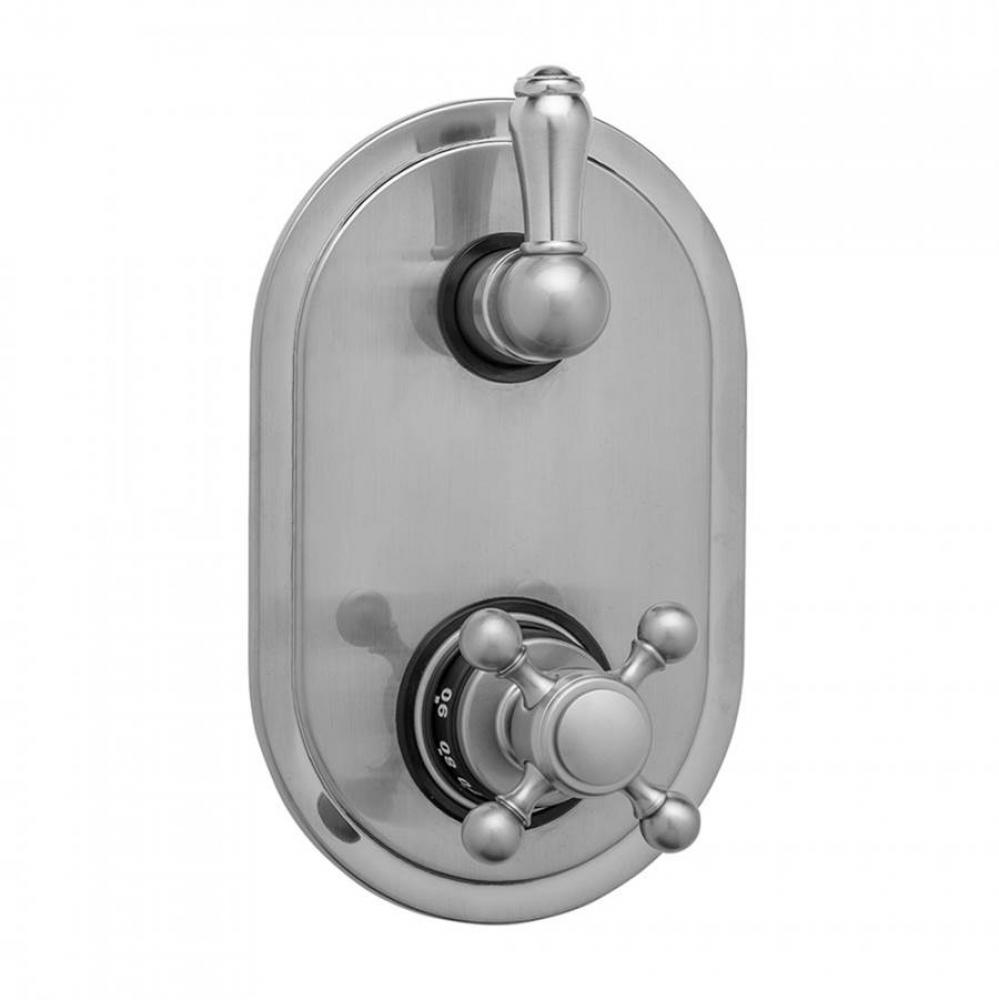 Oval Plate with Ball Cross Thermostatic Valve with Regency Peg Lever Built-in 2-Way Or 3-Way Diver