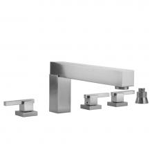 Jaclo 4404-T670-S-TRIM-PCH - CUBIX® Roman Tub Set with CUBIX® Lever Handles and Straight Handshower Holder