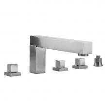Jaclo 4404-T673-S-TRIM-PCH - CUBIX® Roman Tub Set with Cube Handles and Straight Handshower Holder