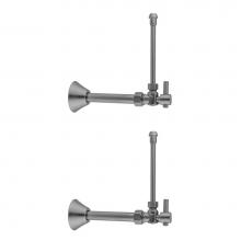 Jaclo 621-2-62CT-PCH - Quarter Turn Angle Pattern 5/8'' O.D. Compression (Fits 1/2'' Copper) x 3/8&ap