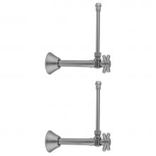 Jaclo 629-4-62-PCH - Quarter Turn Angle Pattern 1/2'' Copper (Sweat Fit) x 3/8'' O.D. Faucet Supply