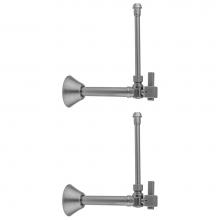 Jaclo 629-6-62-PCH - Quarter Turn Angle Pattern 1/2'' Copper (Sweat Fit) x 3/8'' O.D. Faucet Supply