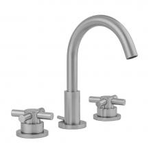 Jaclo 8880-T630-1.2-PCH - Uptown Contempo Faucet with Round Escutcheons & Low Contempo Cross Handles -1.2 GPM