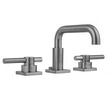 Jaclo 8883-TSQ638-0.5-PCH - Downtown  Contempo Faucet with Square Escutcheons & Peg Lever Handles- 0.5 GPM