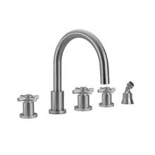 Jaclo 9980-C-A-TRIM-PCH - Contempo Roman Tub Set with Contempo High Cross Handles and Angled Handshower