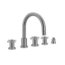 Jaclo 9980-C-S-TRIM-PCH - Contempo Roman Tub Set with Contempo High Cross Handles and Straight Handshower