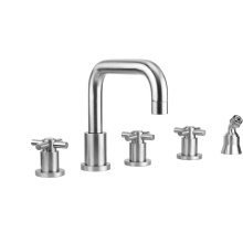 Jaclo 9982-C-A-TRIM-PCH - Contempo Downtown Roman Tub Set with Contempo HIgh Cross Handles and Angle Handshower Holder