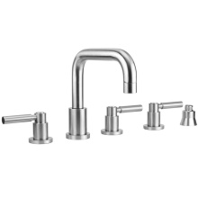 Jaclo 9982-L-S-TRIM-PCH - Contempo Downtown Roman Tub Set with High Lever Handles and Straight Handshower Holder