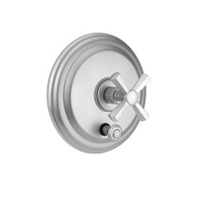 Jaclo A752-TRIM-PCH - Round Step Plate With Hex Cross Handle Trim For Pressure Balance Cycling Valve With Built-in Diver