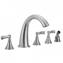 Jaclo 6960-T647-A-TRIM-PCH - Cranford Roman Tub Set with Ribbon Handles and Angled Handshower Mount