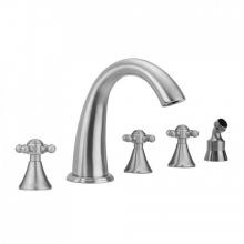 Jaclo 6960-T677-A-TRIM-PCH - Cranford Roman Tub Set with Ball Cross Handles and Angled Handshower Mount
