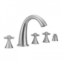 Jaclo 6960-T677-S-TRIM-PCH - Cranford Roman Tub Set with Ball Cross Handles and Straight Handshower Mount