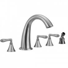 Jaclo 6960-T694-A-TRIM-PCH - Cranford Roman Tub Set with Smooth Lever Handles and Angled Handshower Holder