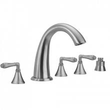 Jaclo 6960-T694-S-TRIM-PCH - Cranford Roman Tub Set with Smooth Lever Handles and Straight Handshower Holder