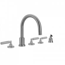 Jaclo 9980-T459-A-TRIM-PCH - Contempo Roman Tub Set with Hub Base Lever Handles and Angled Handshower