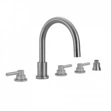 Jaclo 9980-T632-S-TRIM-SN - Contempo Roman Tub Set with Low Contempo Lever Handles and Straight Handshower