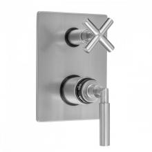 Jaclo T7549-TRIM-PCH - Rectangle Plate with Hub Base Lever Thermostatic Valve with Hub Base Cross Built-in 2-Way Or 3-Way