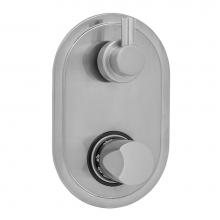 Jaclo T8539-TRIM-PCH - Oval Plate with Thumb Thermostatic Valve with Short Peg Built-in 2-Way Or 3-Way Diverter/Volume Co