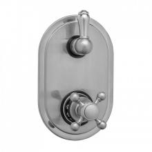 Jaclo T9534-TRIM-PCH - Oval Plate with Ball Cross Thermostatic Valve with Regency Peg Lever Built-in 2-Way Or 3-Way Diver