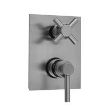 Jaclo T7530-TRIM-PCH - Rectangle Plate with Contempo Low Lever Thermostatic Valve with Contempo Cross Built-in 2-Way Or 3