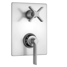 Jaclo T7561-TRIM-PCH - Rectangle Plate with Lila Lever Thermostatic Valve with Lila Cross Built-in 2-Way Or 3-Way Diverte