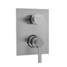 Jaclo T7572-TRIM-PCH - Rectangle Plate with Contempo Low Lever Thermostatic Valve with Thumb Built-in 2-Way Or 3-Way Dive