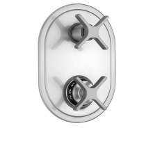 Jaclo T8560-TRIM-PCH - Oval Plate with Lila Cross Thermostatic Valve with Lila Cross Built-in 2-Way Or 3-Way Diverter/Vol