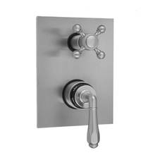 Jaclo T8574-TRIM-PCH - Rectangle Plate with Smooth Lever Thermostatic Valve with Ball Cross Built-in 2-Way Or 3-Way Diver