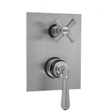 Jaclo T8586-TRIM-PCH - Rectangle Plate with Hex Lever Thermostatic Valve with Hex Cross Built-in 2-Way Or 3-Way Diverter/