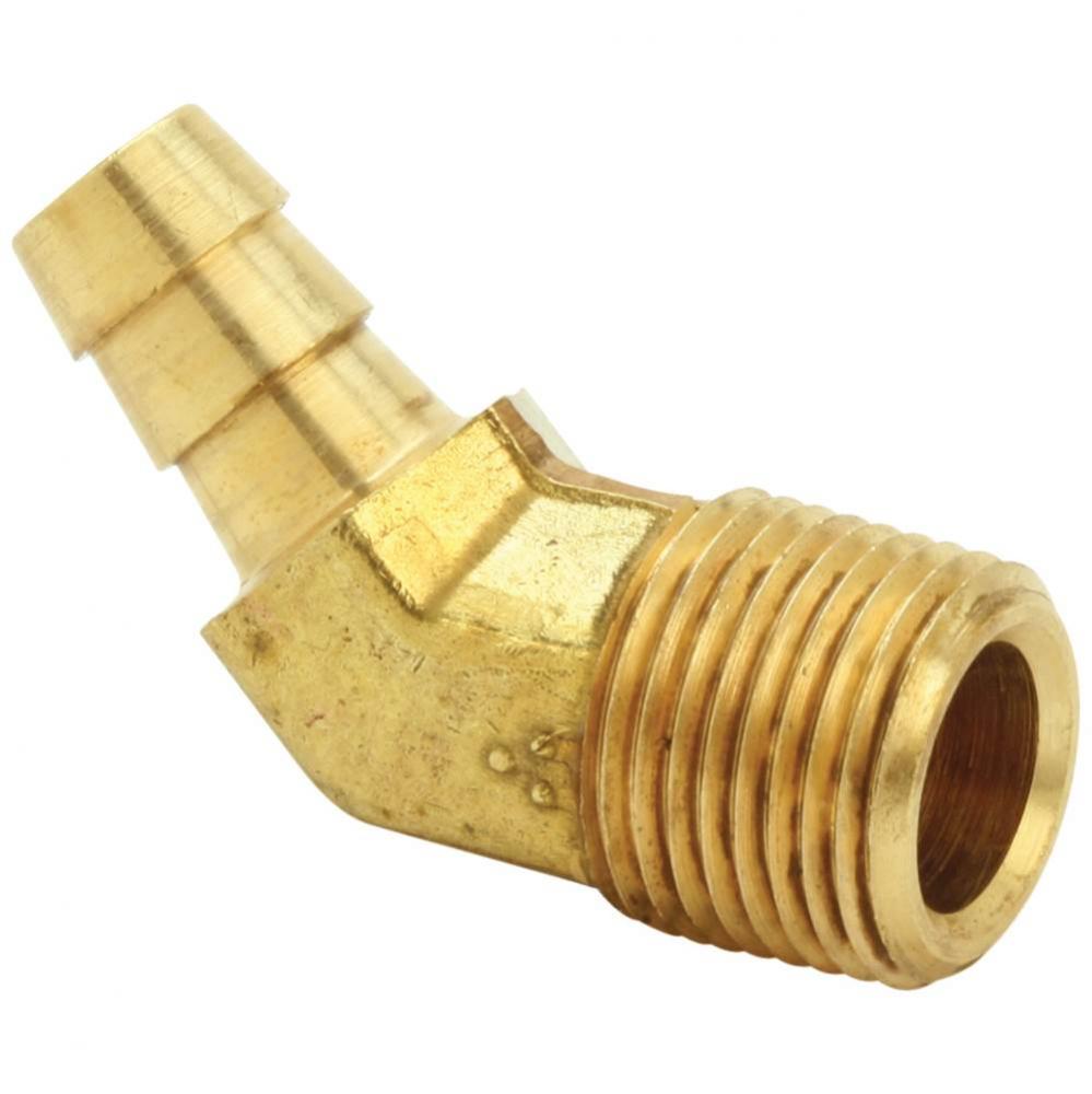 45 degree MALE HOSE BARB ELBOW, 1/4'' ID HOSE BARB X 1/8'' MIP