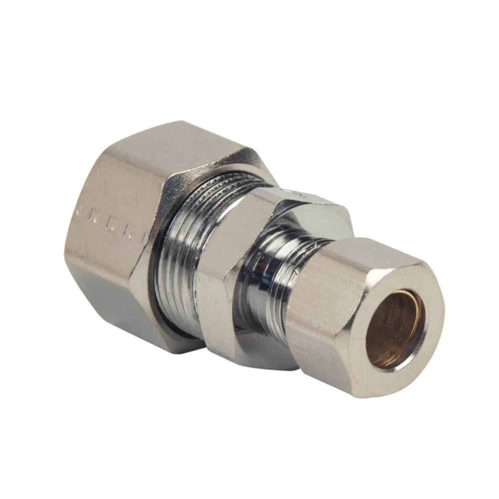 Brass Fitting - Comp Union 1/2'' Nom Comp X 3/8'' Od Tube, Chrome