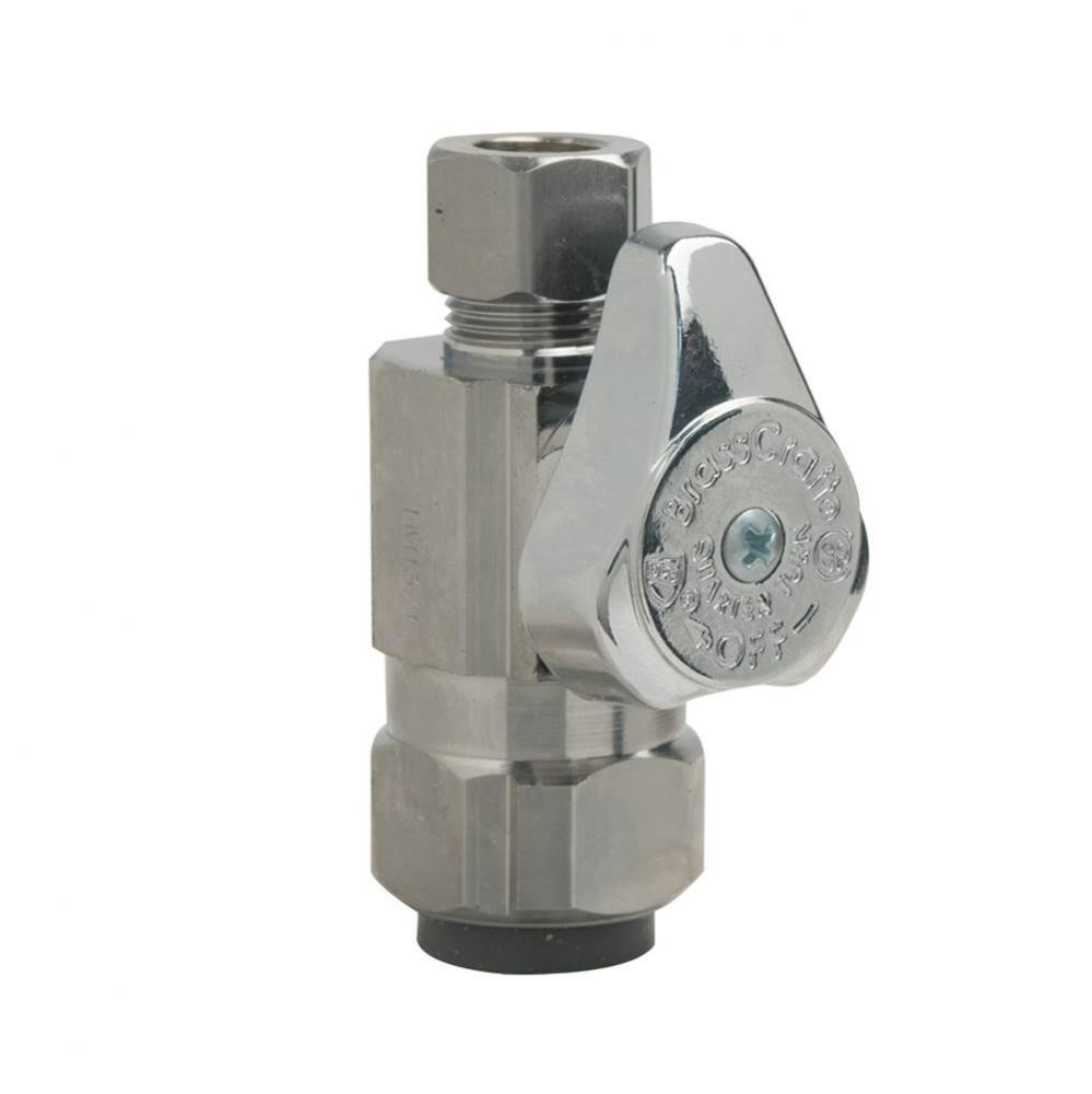 1/4 Turn Supply Stop - Push Connect Straight - 1/2'' Nom Pc X 3/8'' Od Comp