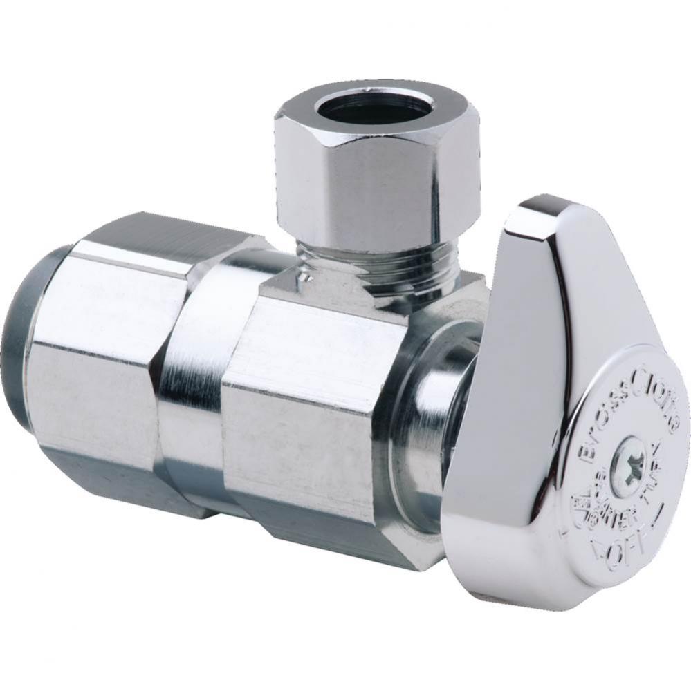 1/4 Turn Supply Stop - Push Connect Angle - 1/2'' Nom Pc X 3/8'' Od Comp