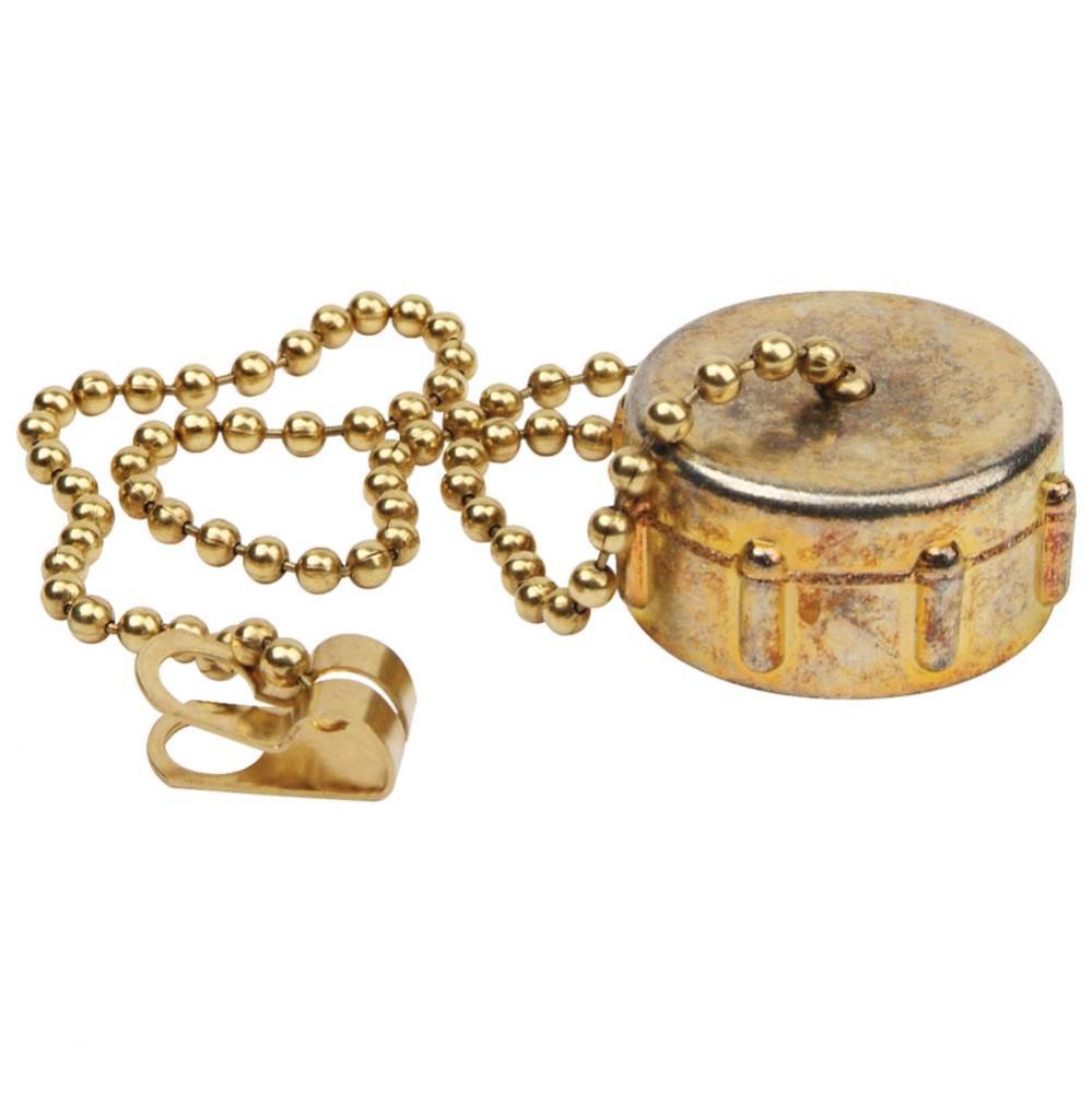 Garden Hose Cap W/ 8'' Chain, 3/4'' Female Hose Thread, Washer Included