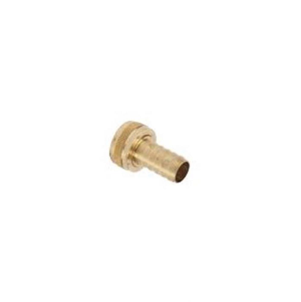 FEMALE HOSE SWIVEL BARBED ADAPTOR W/ ROUND NUT, 3/4'' FEMALE HOSE THREAD X 1/2'&apo