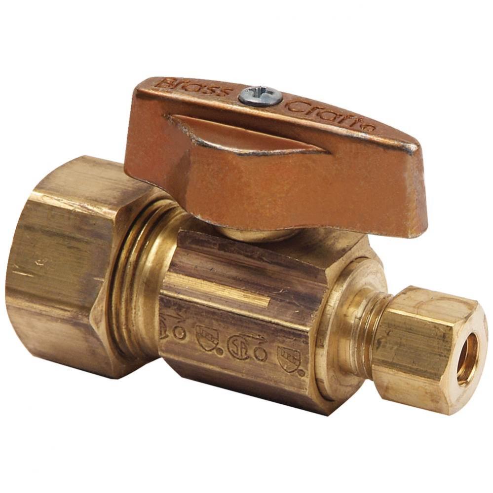 1/4 Turn Ball Supply Stop - Straight - 1/2'' Nom Comp X 1/4'' Od Comp