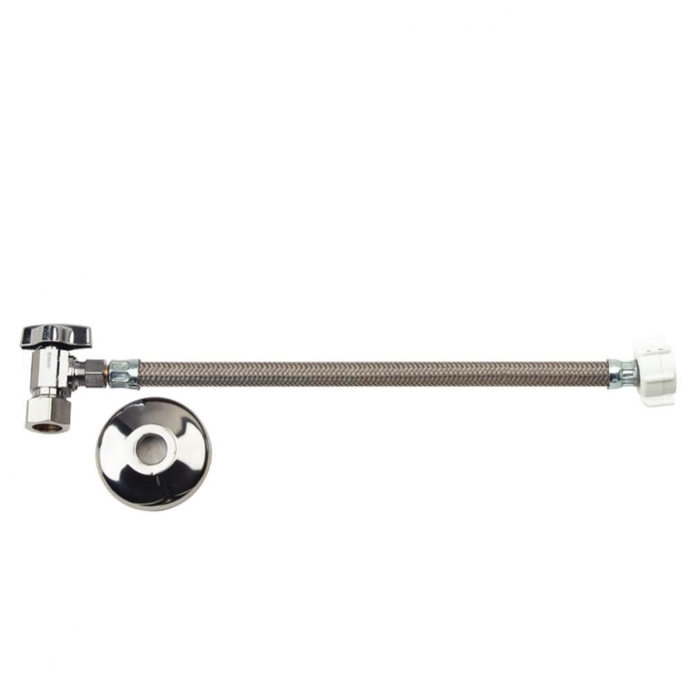 Toilet 1/4 Turn Flx Sup. Kit - Ang/Poly Brd Conn. - 1/2'' Nom Comp X 3/8'' Od